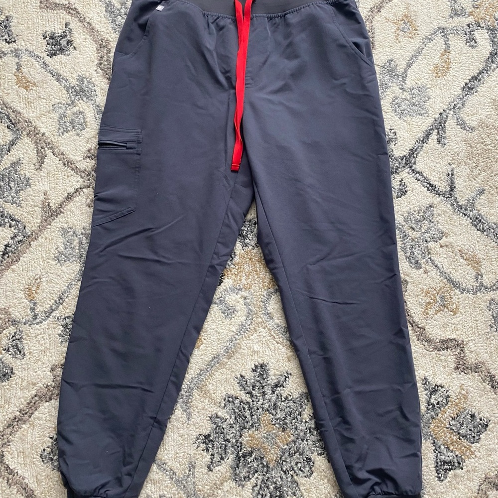 Figs Charcoal Joggers with Red Drawstring